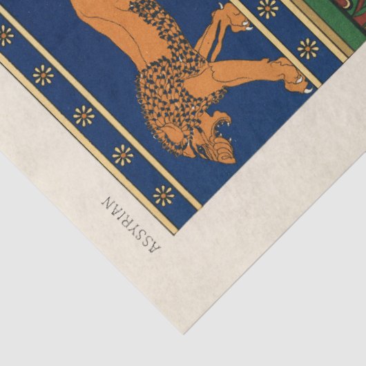 Assyrian Deity Apkallu, Winged Genius, Sun & Lion Tissuepapier (Detail)