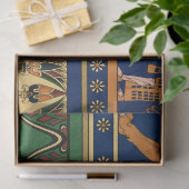 Assyrian Gold Lion, Sun & Ancient Angels Artistic Tissuepapier (Geschenk)