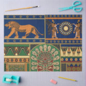 Assyrian Gold Lion, Sun & Ancient Angels Artistic Tissuepapier (Craft)