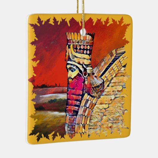 Assyrian Lamassu Ceramic Square Ornament (Rechts)