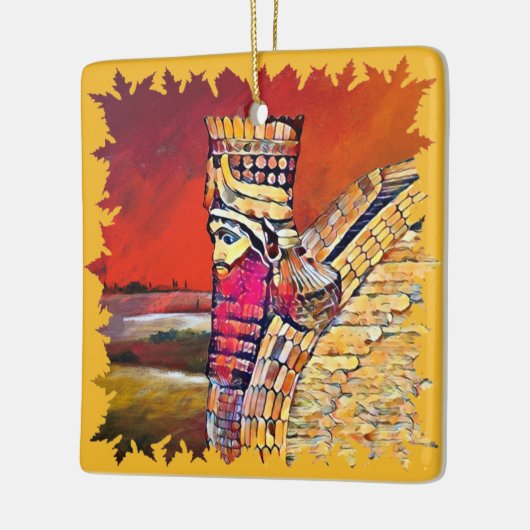 Assyrian Lamassu Ceramic Square Ornament (Links)