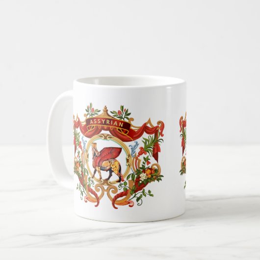 Assyrian Lamassu Decor Coffee Mok (Voorkant links)