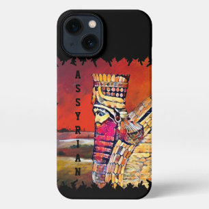Assyrian Lamassu iPhone 13 Slim Fit Hoesje, glanze iPhone 13 Hoesje
