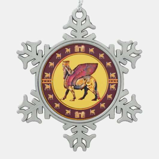 Assyrian Lamassu Snowflake Ornament (Voorkant)