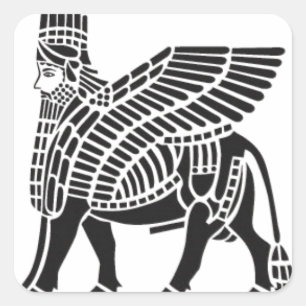 Assyrian Lamassu Vierkante Sticker
