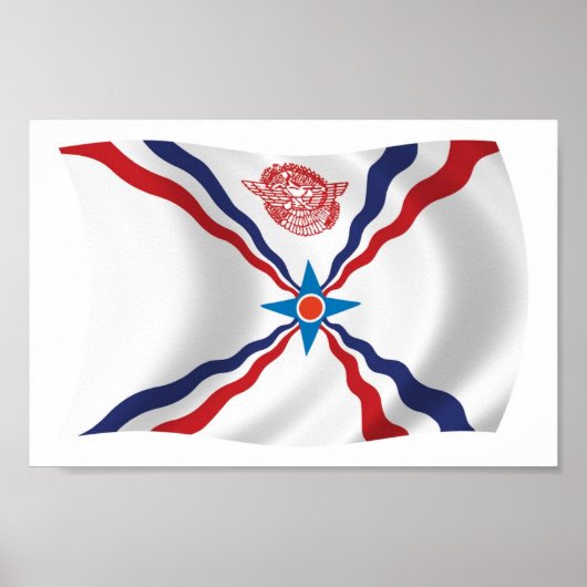 Assyrian Nation Flag Poster Print (Voorkant)