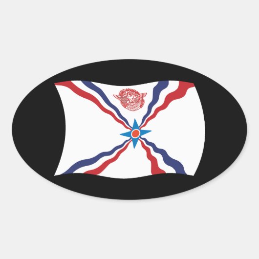 Assyrian Nation Flag Sticker (Voorkant)