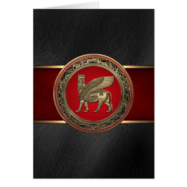 Assyrian Winged Bull - Gold Lamassu (Voorkant)