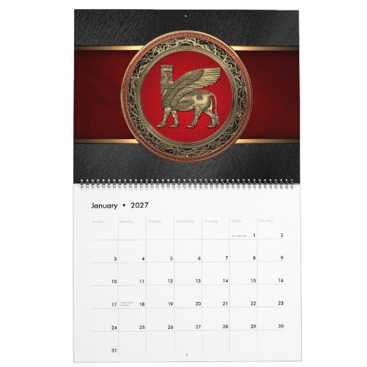 Assyrian Winged Bull - Gold Lamassu Kalender (Jan 2027)