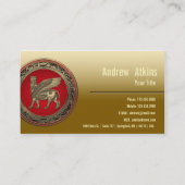 Assyrian Winged Bull - Gold Lamassu Visitekaartje (Achterkant)