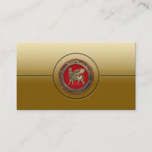 Assyrian Winged Bull - Gold Lamassu Visitekaartje (Voorkant)