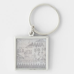 Assyriërs die een gevlekte stier op een Sledge ve Sleutelhanger