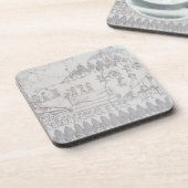 Assyriërs die een gevlekte stier op een Sledge ver Drankjes Onderzetter (Linkerzijde)