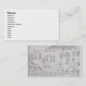 Assyriërs die een gevlekte stier op een Sledge ver Visitekaartje (Voorkant / Achterkant)