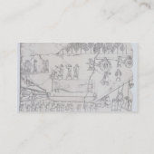 Assyriërs die een gevlekte stier op een Sledge ver Visitekaartje (Achterkant)