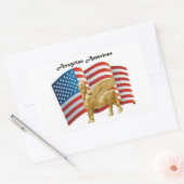 Assyrisch-Amerikaanse gevleugelde stier VS vlag Rechthoekige Sticker (Envelop)