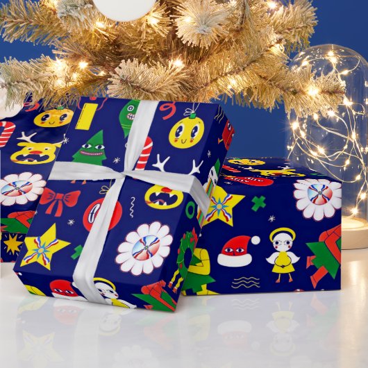 Assyrisch kerstpapier, glanzend cadeaupapier (Feestdagen)