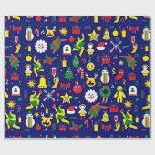 Assyrisch kerstpapier, glanzend cadeaupapier (Vlak)