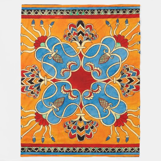  Assyrisch Ornament Fleece Deken (Voorkant)