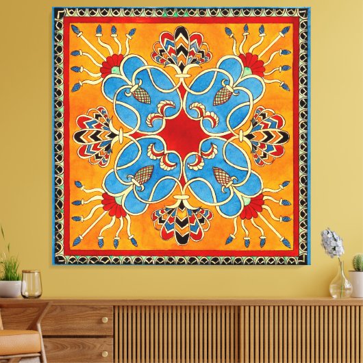 Assyrisch Ornament Print Canvas Kunst (Insitu (Woonkamer))