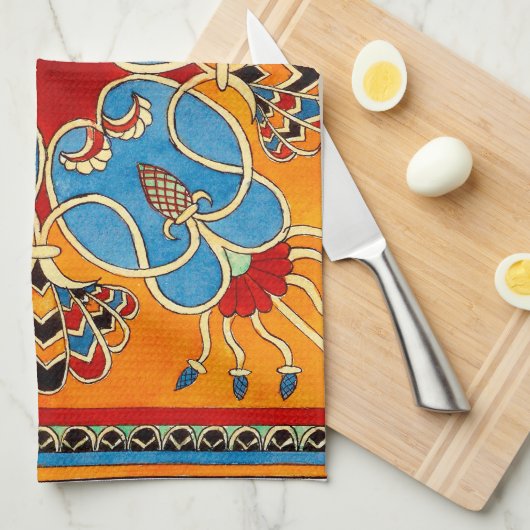  Assyrisch Ornament Theedoek (Quarter Fold)