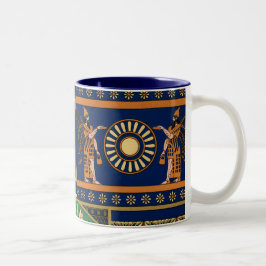 Assyrisch patroon tweekleurige koffiemok