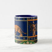 Assyrisch  patroon tweekleurige koffiemok (Center)