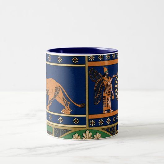 Assyrisch  patroon tweekleurige koffiemok (Center)