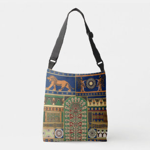 Assyrisch retro patroon crossbody tas
