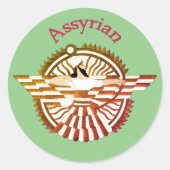 Assyrisch Ronde Sticker (Voorkant)