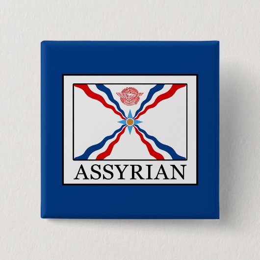 Assyrisch Vierkante Button 5,1 Cm (Voorkant)