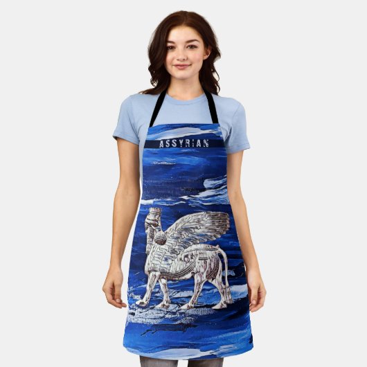 Assyrische All-Over Print Schort (Gedragen)