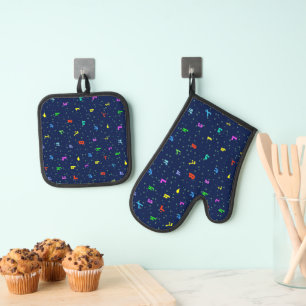 Assyrische ALphabet Oven Mitt en Pothouders Ovenwant & Pannenlap Set