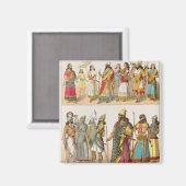 Assyrische dress uit 'Trachten der Voelker', 1864 Magneet (Voorkant / Achterkant)