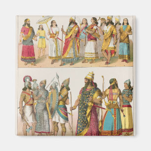 Assyrische dress uit 'Trachten der Voelker', 1864 Magneet