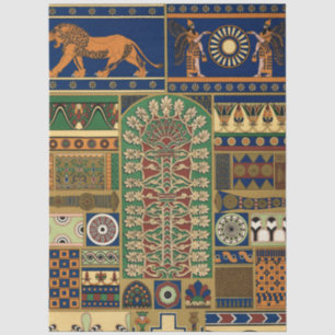 Assyrische godheid Apkallu, gevleugeld genie, zon  Tissuepapier