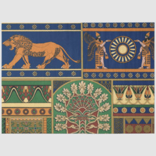Assyrische Godheid Apkallu, Vleugelig Genie, Zon & Tissuepapier