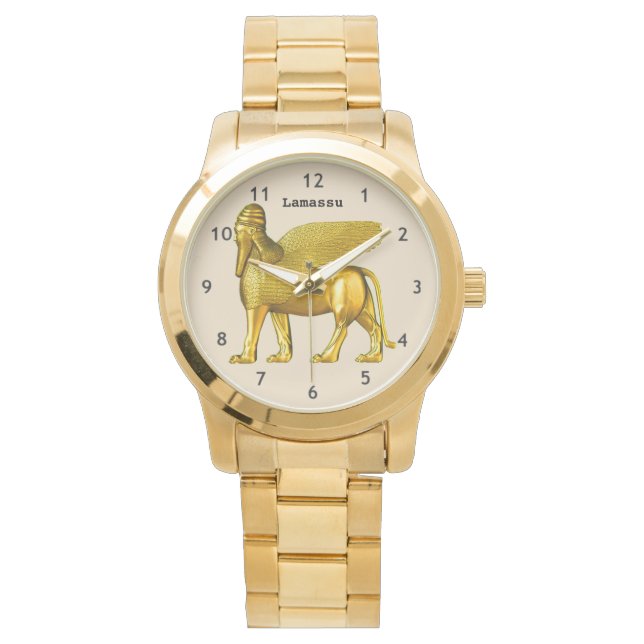 Assyrische Golden Lamassu eWatch Horloge (Voorkant)