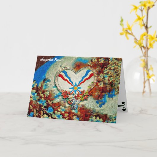 Assyrische Hart Kaart (Gele Bloem)