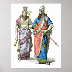 Assyrische Hoge Priester en koning Poster