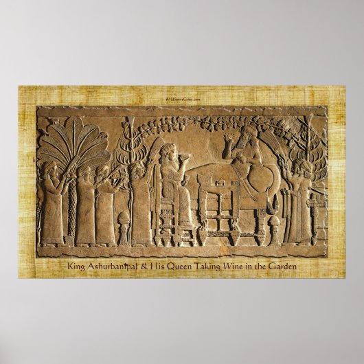 Assyrische koning Ashurbanipal Historic Art Poster (Voorkant)