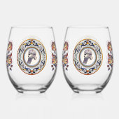 Assyrische koning Drinkware Set Wijnglas Zonder Voet (Achterkant)