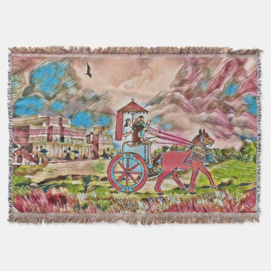 Assyrische koning gooit deken (Voorkant)