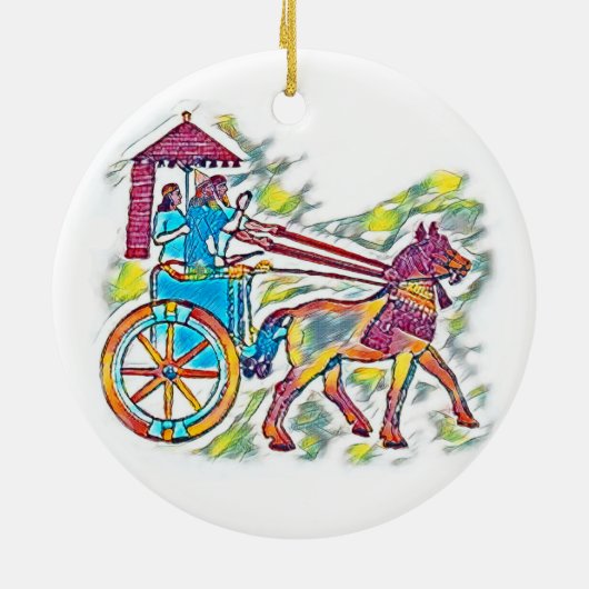 Assyrische koning keramisch ornament (Achterkant)