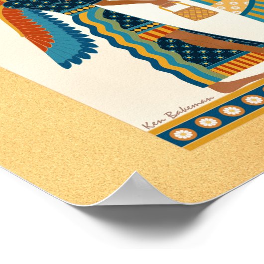 Assyrische levensboom poster (Hoek)