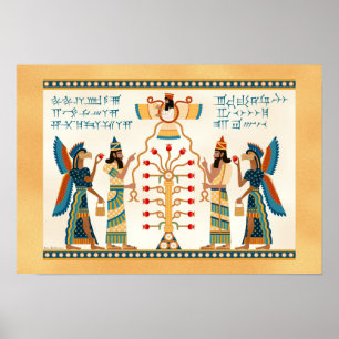 Assyrische levensboom poster