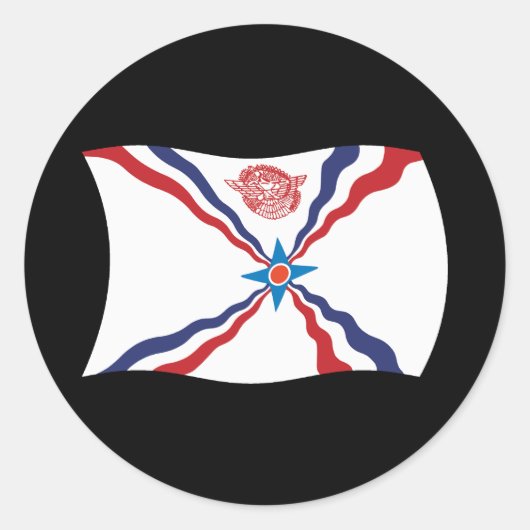 Assyrische Natie Vlag Sticker (Voorkant)