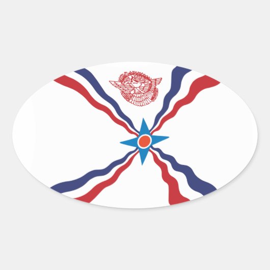 Assyrische Natie Vlag Sticker (Voorkant)