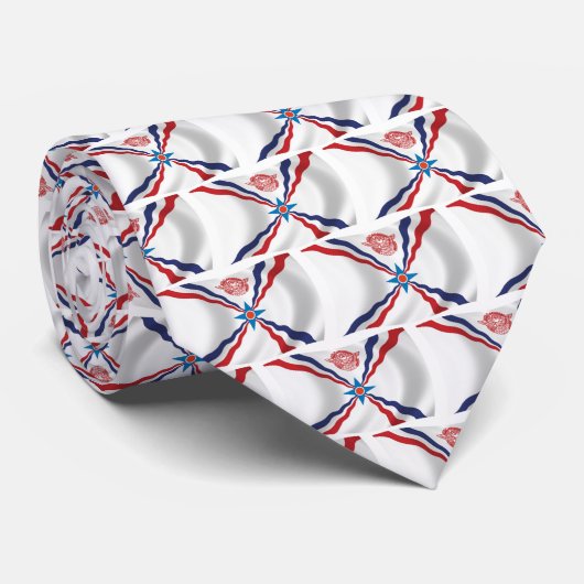 Assyrische Natie Vlag Stropdas (Opgerold)