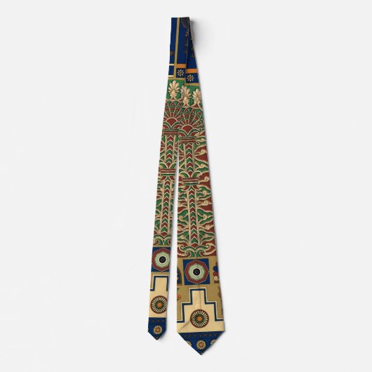 Assyrische retro patroon stropdas (Achterkant)